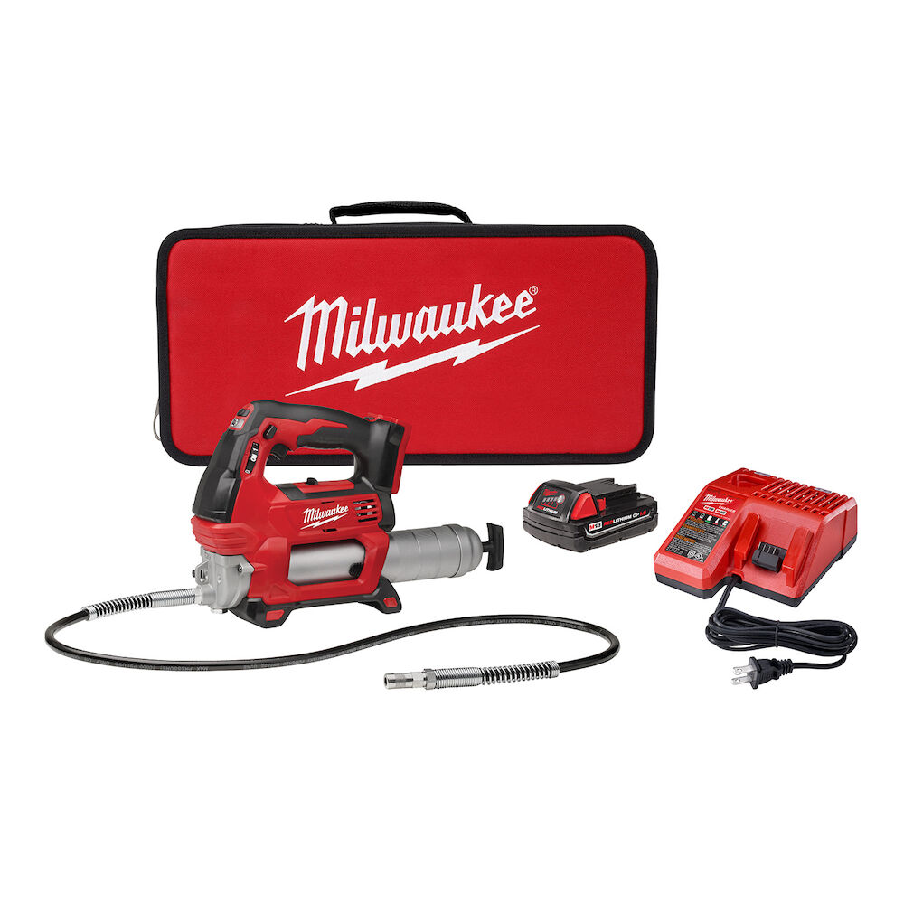 Milwaukee® Tool 2646-21CT M18™ 2-Speed Cordless Grease Gun Kit, 14.5 oz Cartridge, 10000 psi