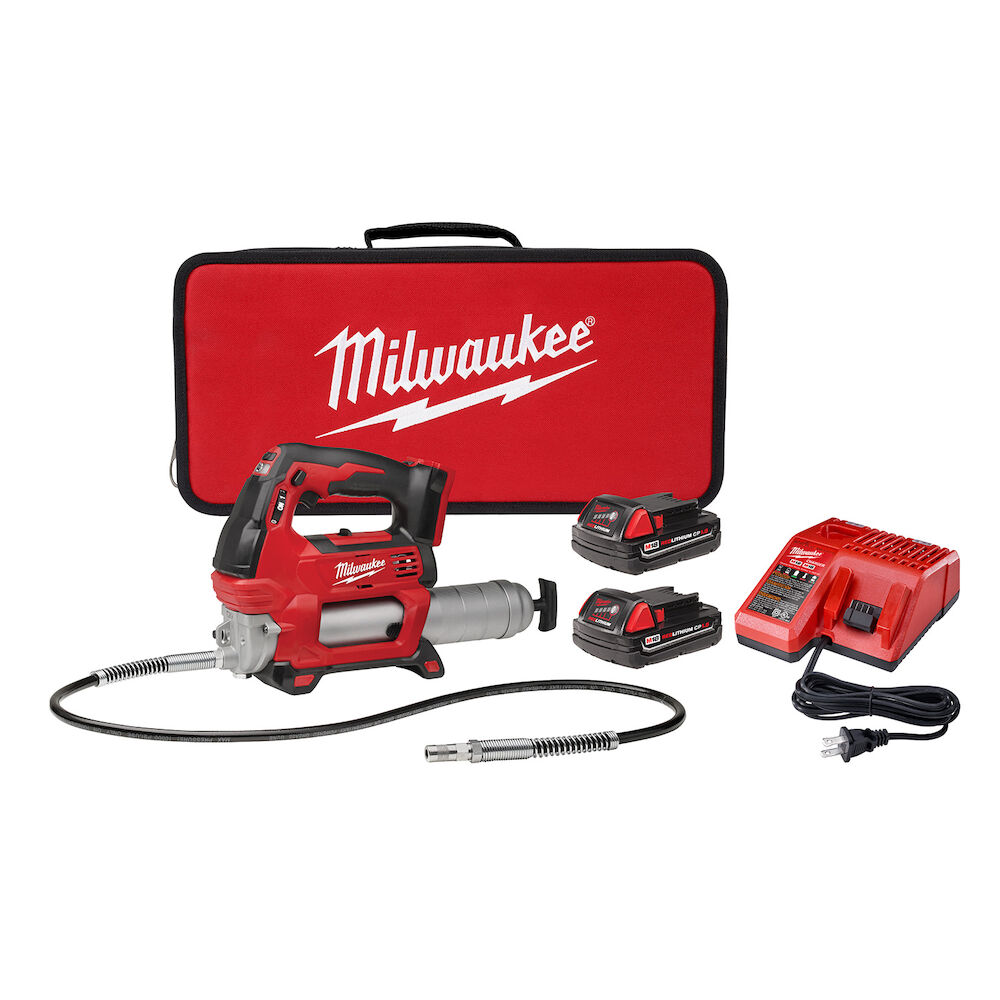 Milwaukee® Tool 2646-22CT M18™ 2-Speed Cordless Grease Gun Kit, 14.5 oz Cartridge, 10000 psi