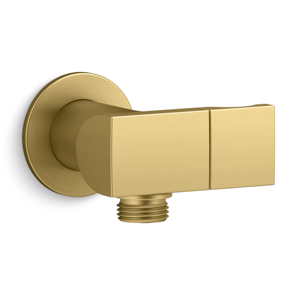 Kohler K98354-2MB Exhale Wall-Mount Handshower Holder with Supply Elbow and Check Valve, Vibrant Brushed Moderne Brass