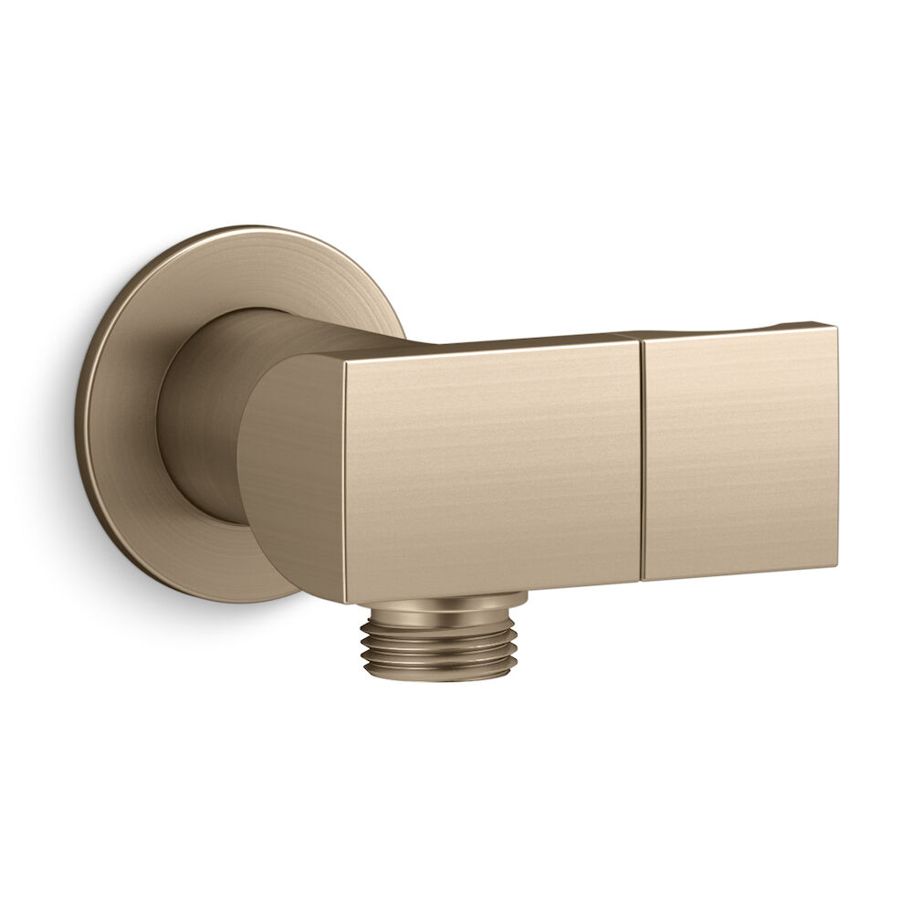 Kohler Exhale Wall-Mount Handshower Holder with Supply Elbow and Check Valve, Vibrant Brushed Bronze