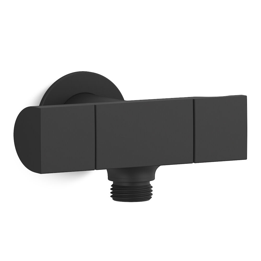 Kohler K98355-BL Exhale Wall-Mount Handshower Holder with Supply Elbow and Volume Control, Matte Black