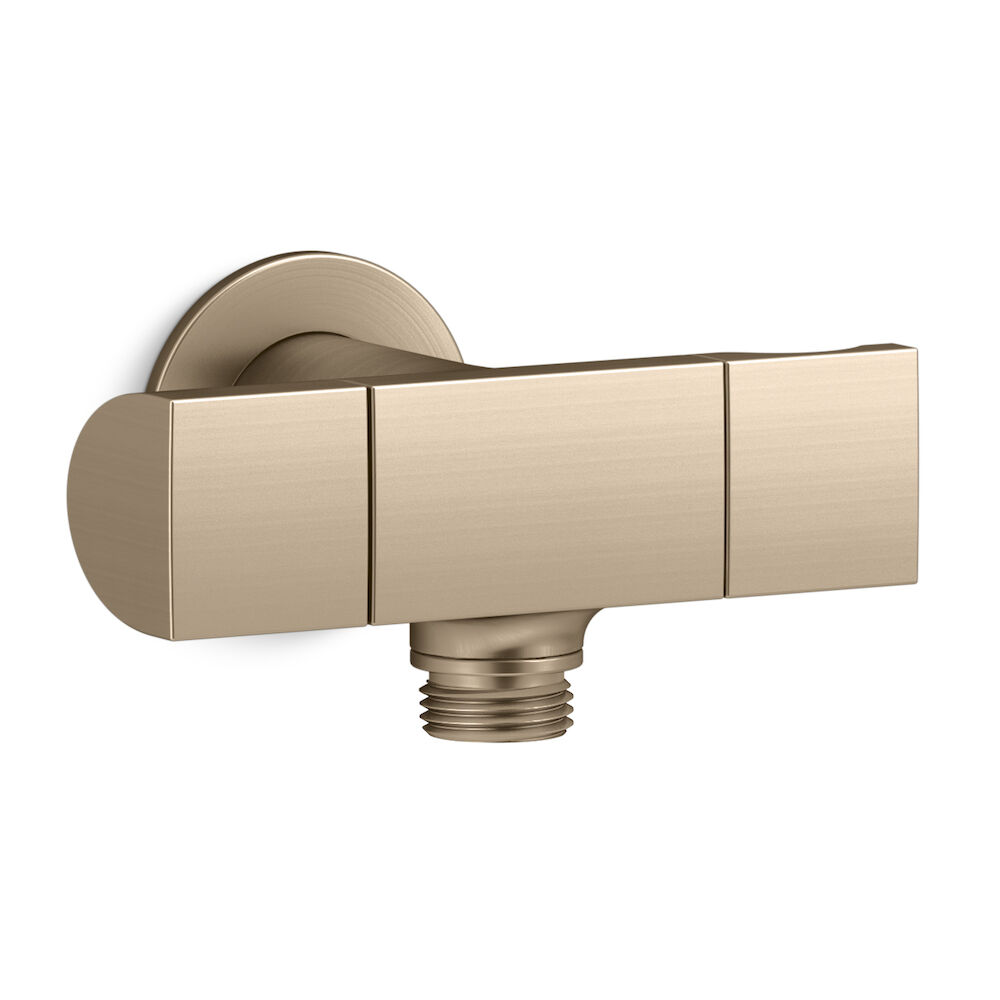 Kohler K98355-BV Exhale Wall-Mount Handshower Holder with Supply Elbow and Volume Control, Vibrant Brushed Bronze