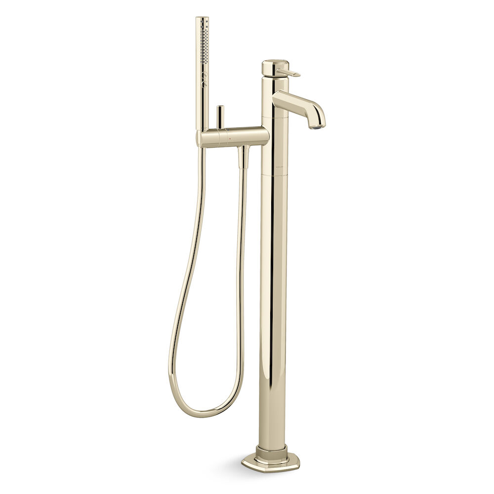 Kohler T27025-4-AF Occasion Floor-Mount Bath Filler Trim w/ Handshower, French Gold