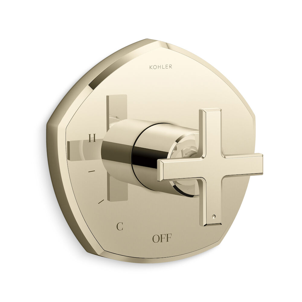 Kohler TS27043-3-AF Occasion Rite-Temp Valve Trim w/ Cross Handle, French Gold