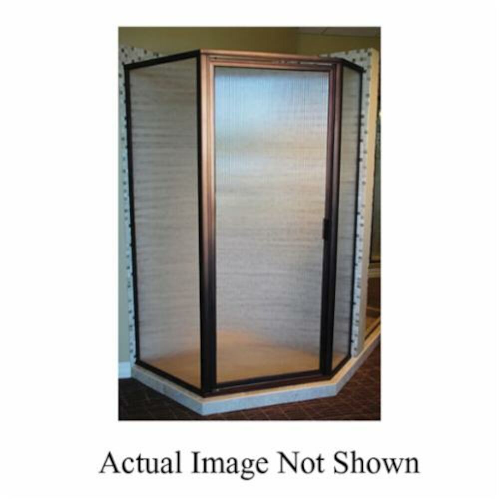 Basco® 160AK Deluxe™ ThinLine Pivot Hinge Neo Angle Swing Shower Enclosure, Framed, 5/32" THK Glass, Silver