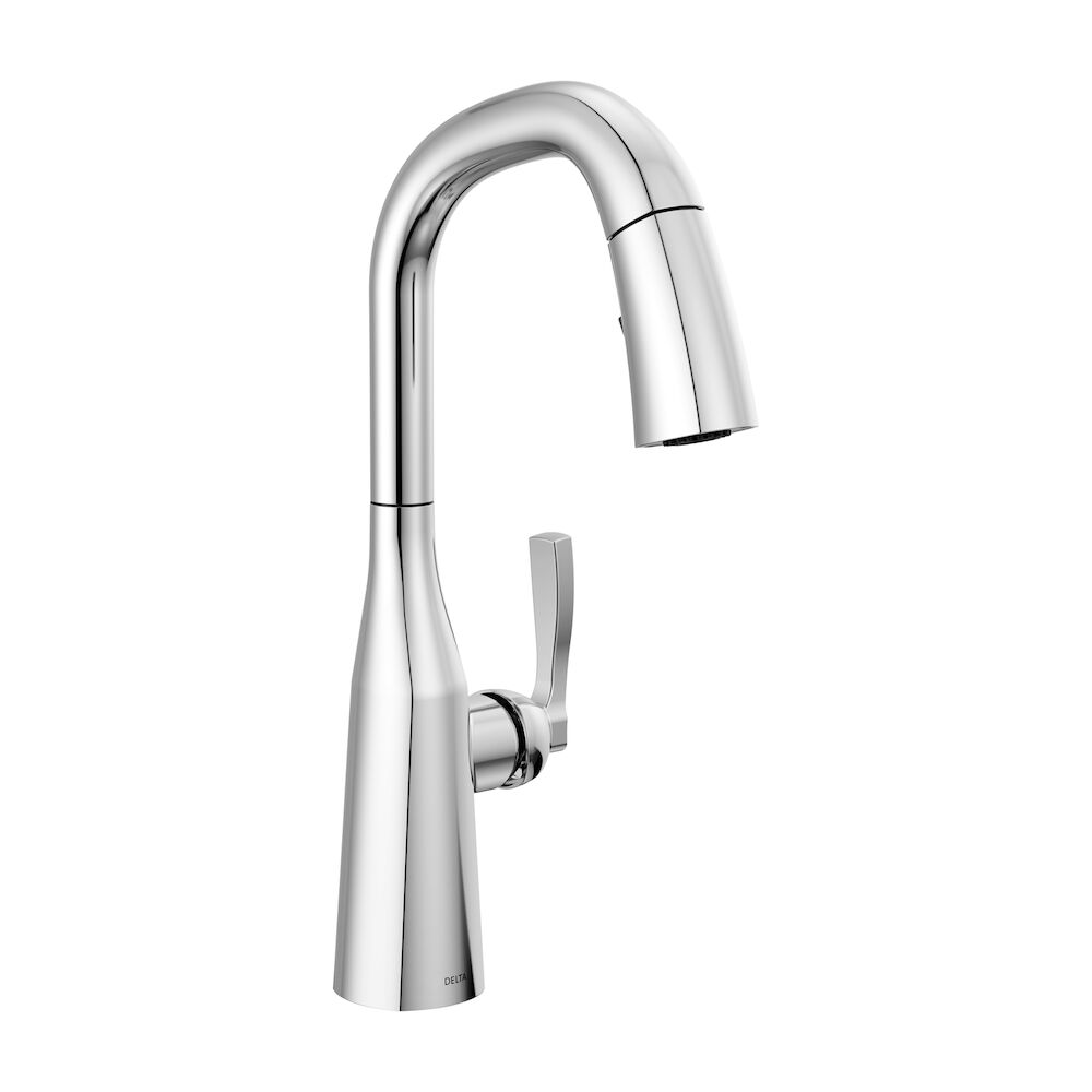 Delta Stryke® Single Handle Pull-Down Bar/Prep Faucet, Lumicoat® Chrome