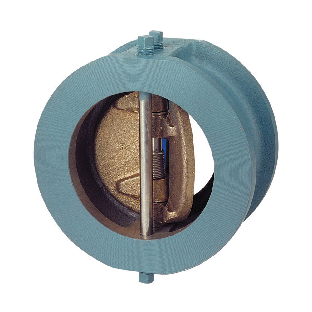 NIBCO® NLN50XH W-920W-LF Twin Disc Wafer Check Valve, 4 in, Wafer, 125 lb, Cast Iron Body, Buna-N Softgoods, Domestic