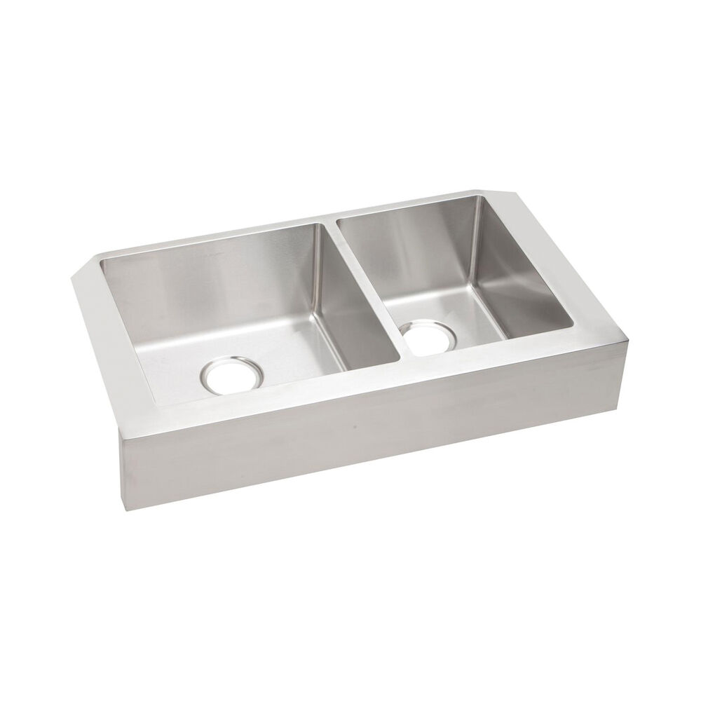 ECTRUF32179R 35-7/8" Crosstown™ Apron Front Sink, Rectangular, Under/Farmhouse Mount, Stainless Steel, Polished Satin