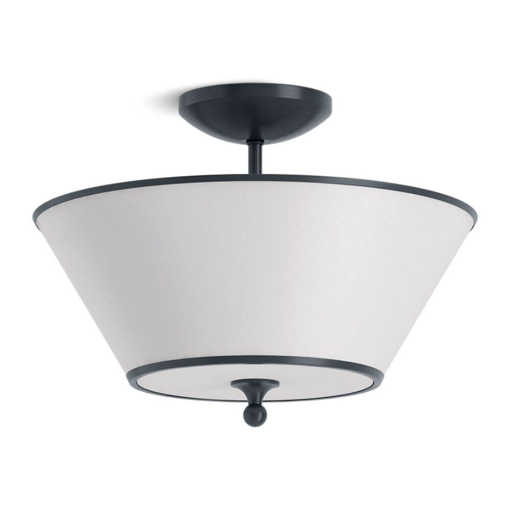 Kohler®  27859-FM02-GNL Parohn® 16" Dimmable Semi-Flush Mount Light, (2) Type A Lamp, 100 W Fixture, Gunmetal Housing