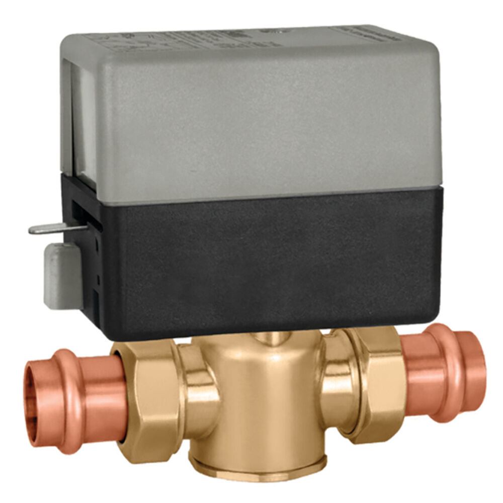 Caleffi Z-one™ Z45P 2-Way Motorized Zone Valve, 3/4" Press Connection, 20 PSI Close-off, 7.5 Cv, 24 V, End Switch