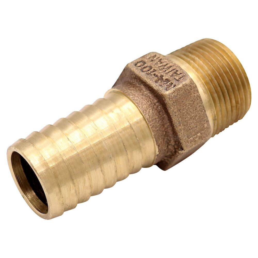 952222 MA-100 Male Adapters Insert Fitting, 1x1", IPS x Insert, Cast Red Brass, Lead Free