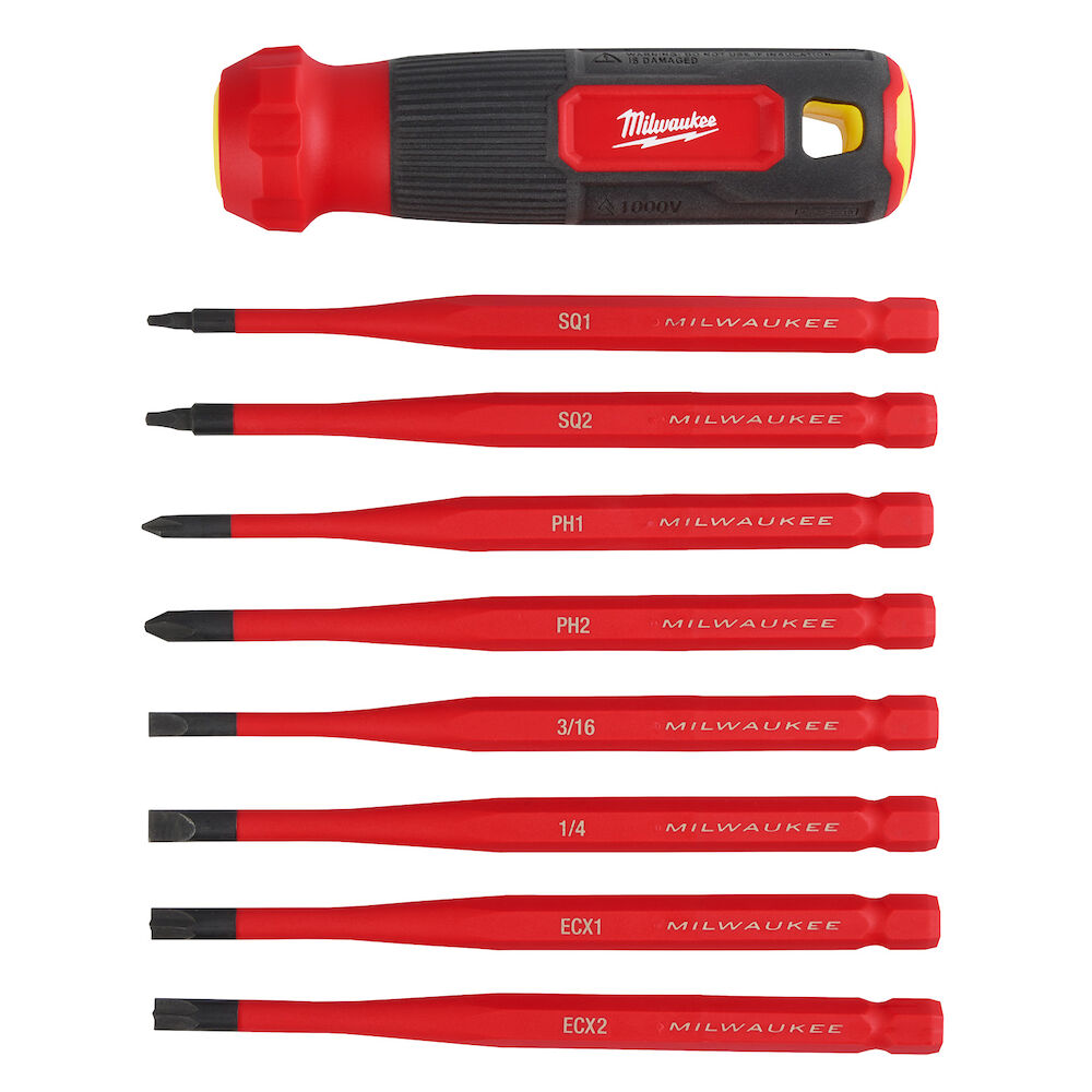 Milwaukee® Tool 48-22-2218 8-in-1 1000V Insulated Slim Tip Multi-Bit Screwdriver