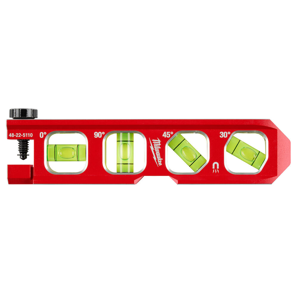 Milwaukee® Tool 48-22-5110 Magnetic Pipe Lock Billet Torpedo Level, 6-1/2"L, 4 Vials, Aluminum