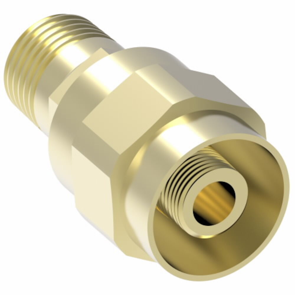Eaton 00904B-102 Weatherhead Male Pipe Rigid Fitting, CA360 Brass, 1/4" Hose ID, 1/8" Pipe Size