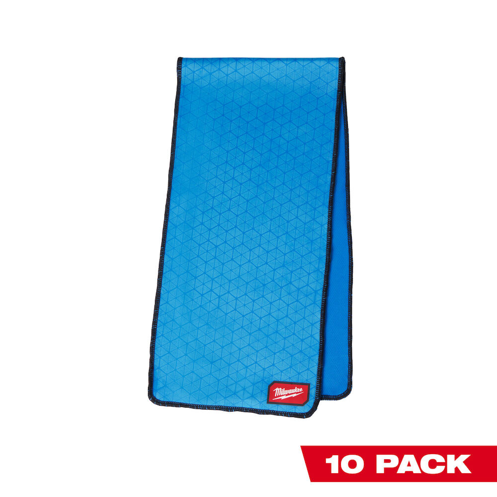 Milwaukee® Tool 48-73-4541B Cooling Microfiber Towel, 8-1/4" x 34-1/4"L, Blue, 10 Pack