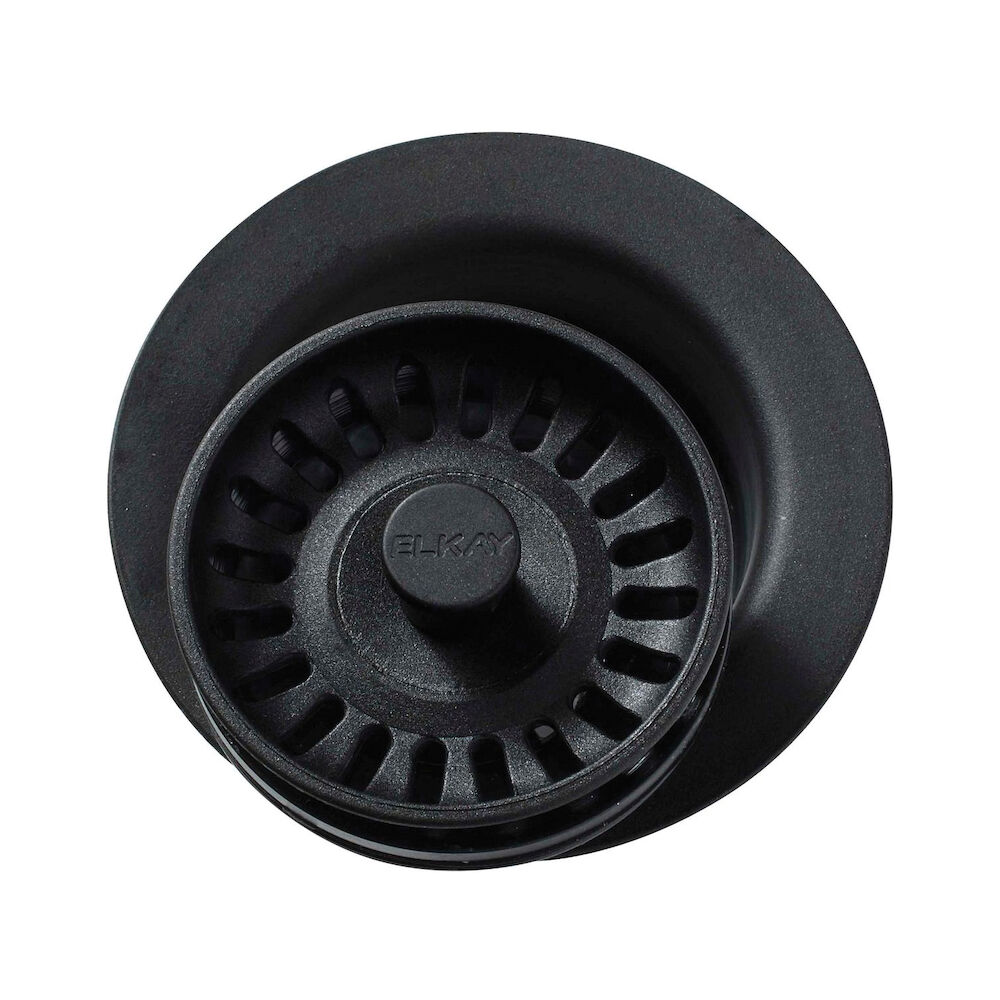 LKQD35CA Polymer Disposer Flange w/ Removable Basket Strainer and Rubber Stopper, Caviar