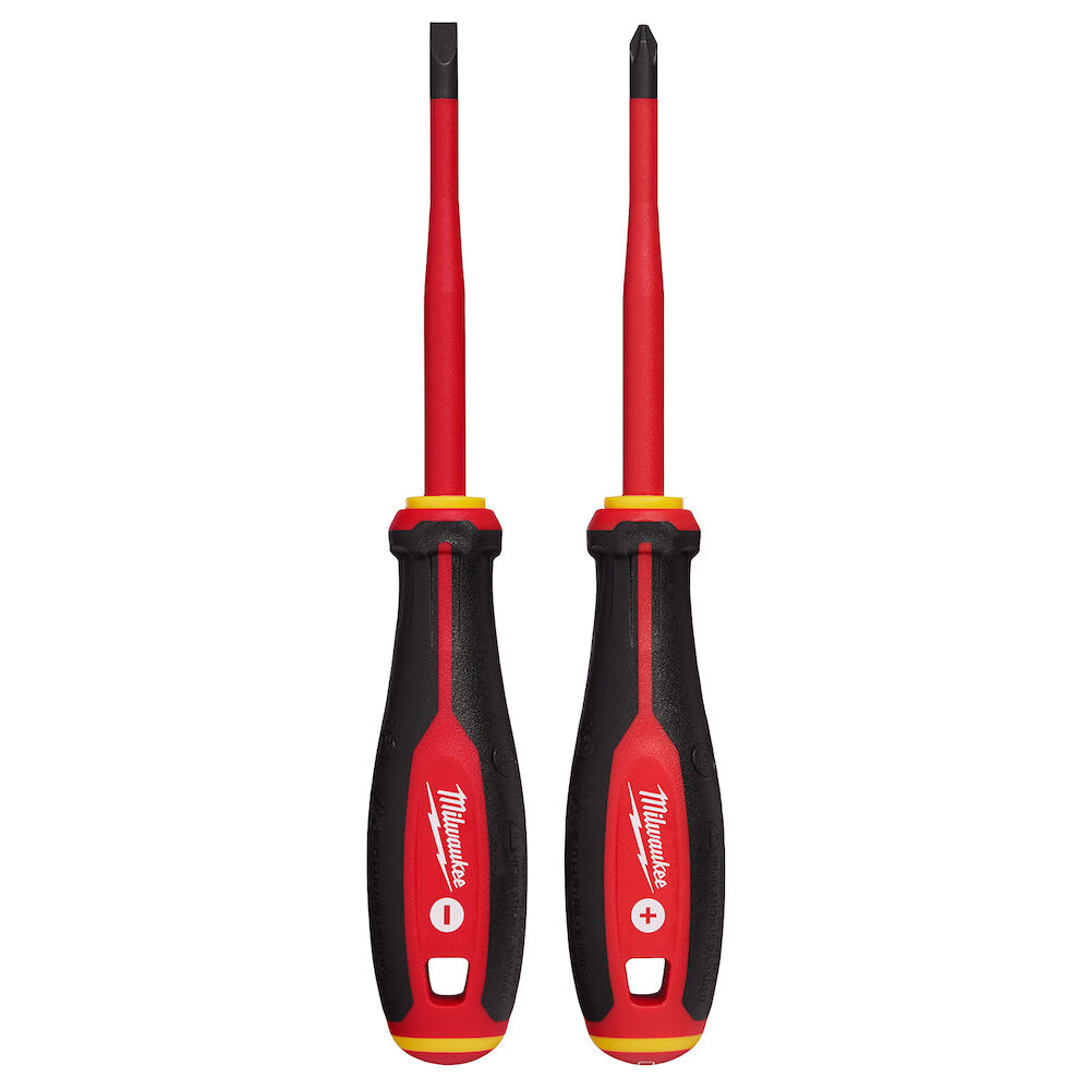 Milwaukee® Tool 48-22-2207 1000V Insulated Slim Tip Screwdriver Set, 2 Piece
