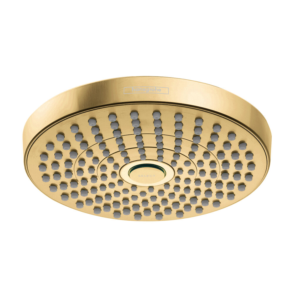 Hansgrohe 04825250 Croma Select S Showerhead 180 2-Jet, 2.5 gpm, Brushed Gold Optic