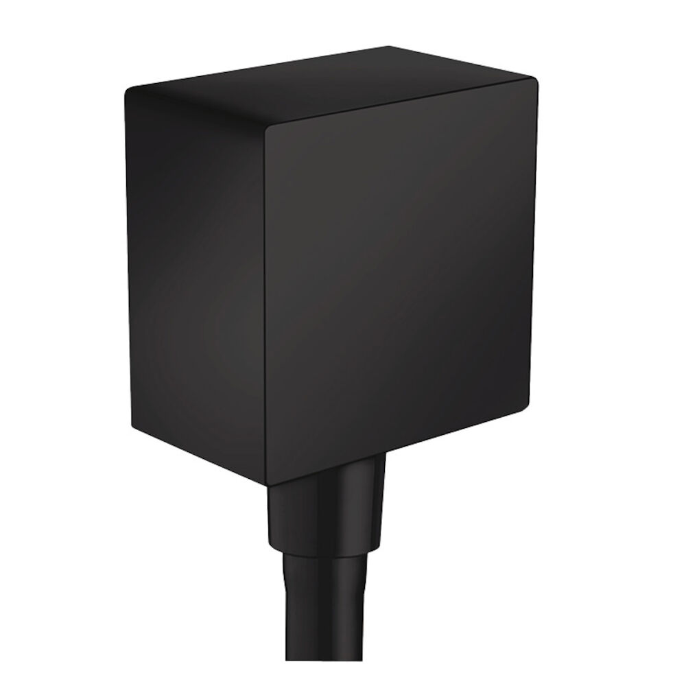 Hansgrohe 26455671 FixFit Wall Outlet Square w/ Check Valves, Matte Black