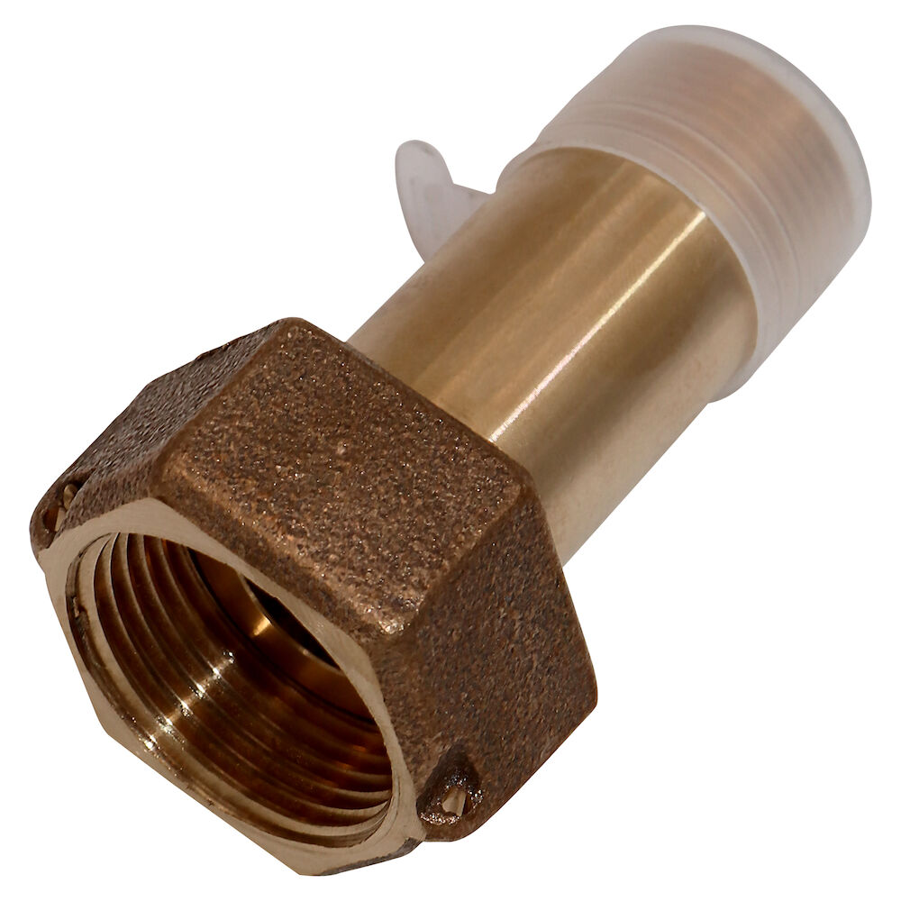 Mueller Co H-10896N 1 SVLxMIP Straight Meter Coupling LF With Nut Drilled for Wire Seal