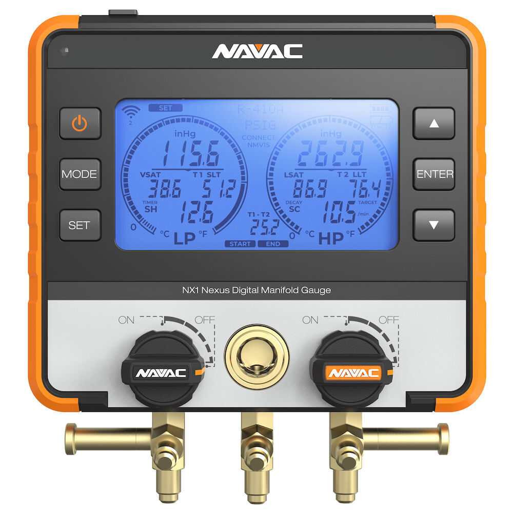 Navac NX1 Nexus Digital Manifold Gauge w/ Bluetooth Connectivity, A2L Compatible