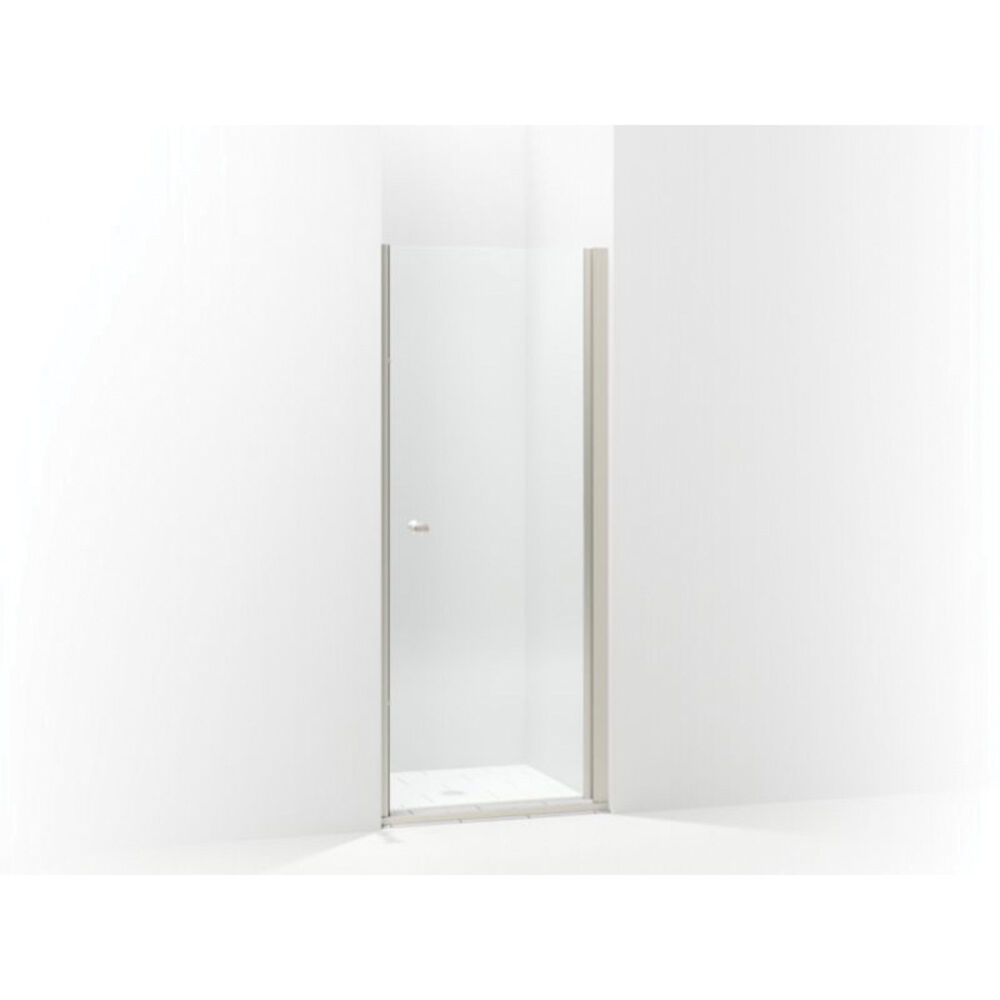 5690-30N-G05 Swinging Pivot Shower Door, Frameless Frame, Nickel With Smooth/Clear Glass Texture