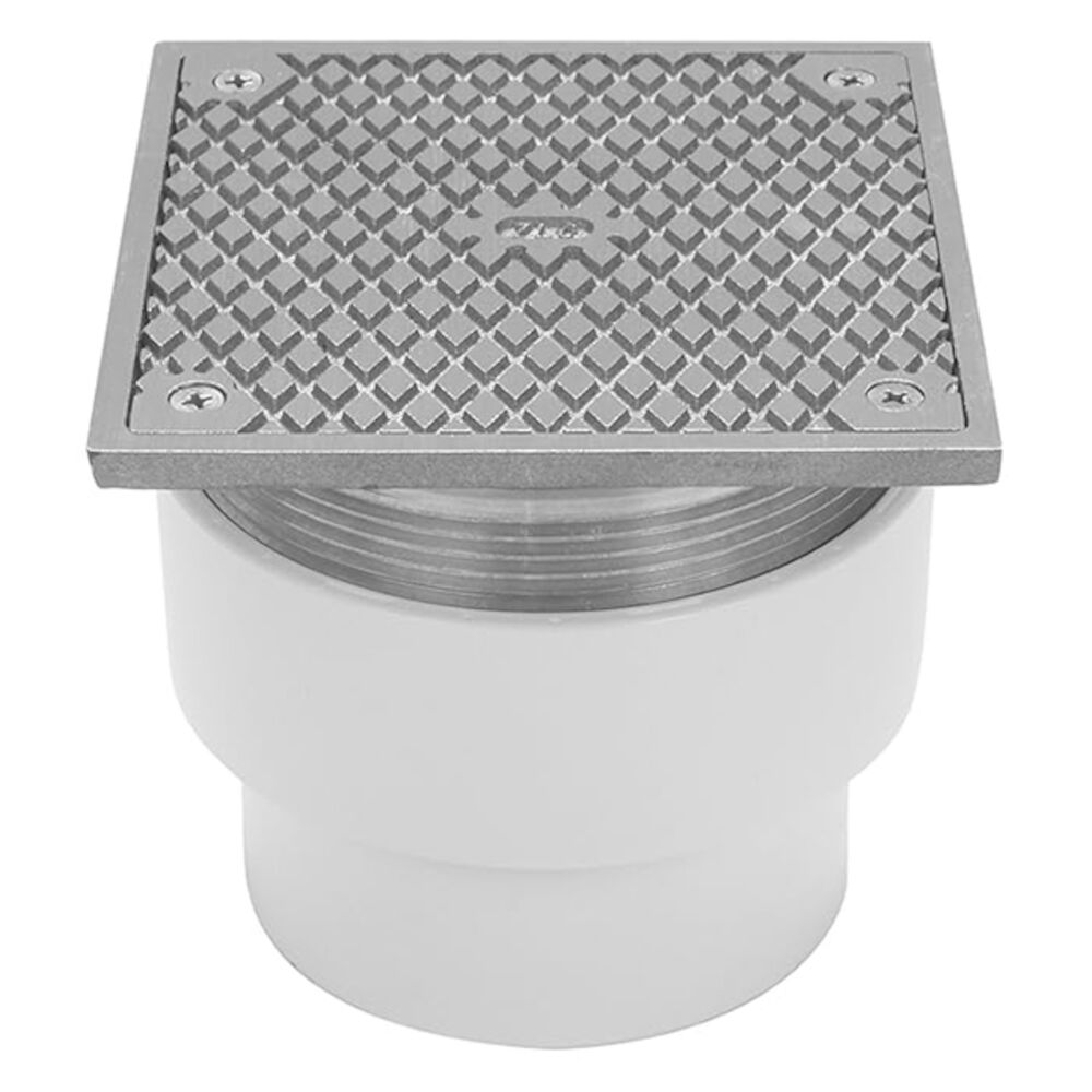CO2451-PVC-ST 3"x4" Adjustable Cleanout , Square Nickel Top, PVC