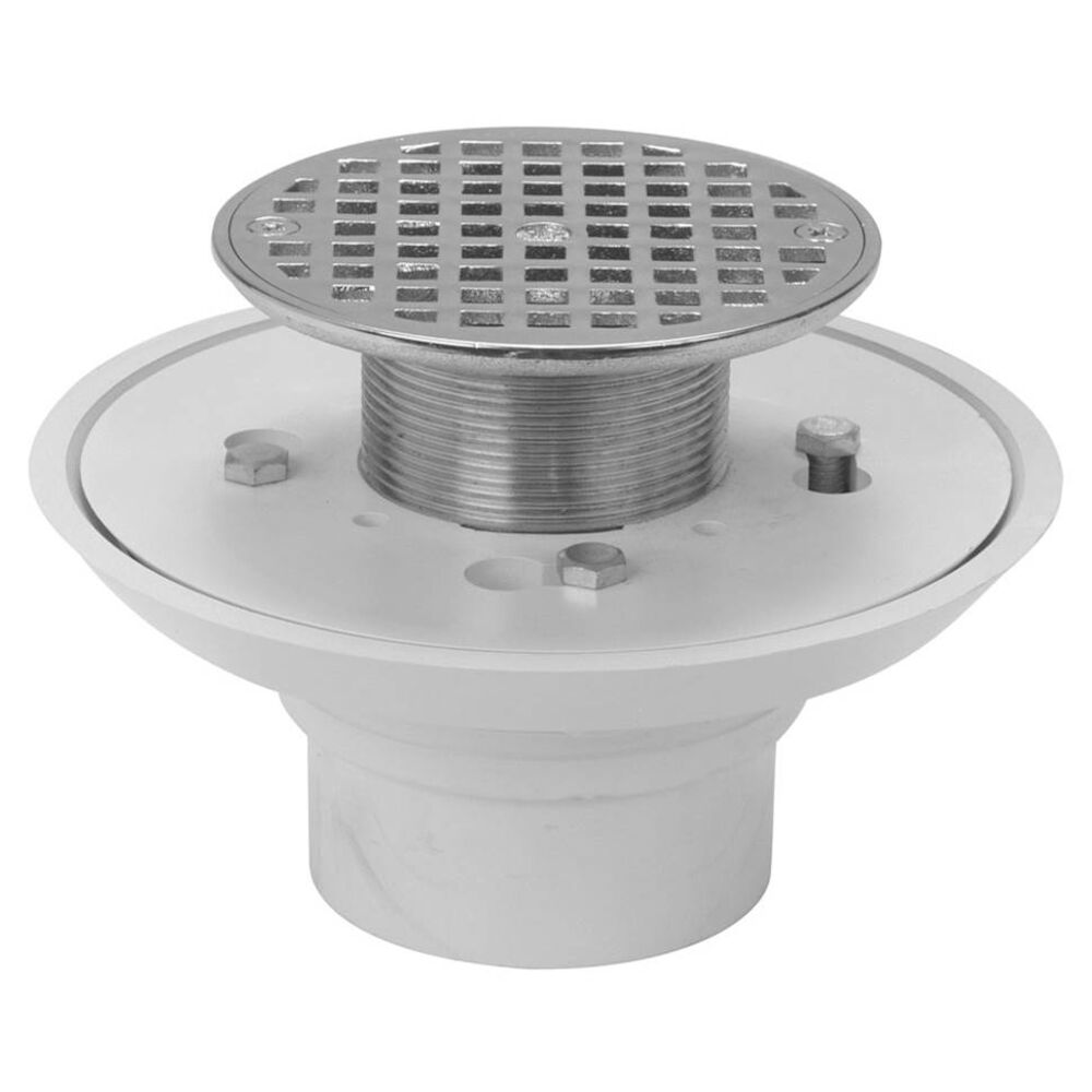 FD2254-PV2 2"x3" Adjustable Shower Drain w/ Stainless Steel Strainer, PVC