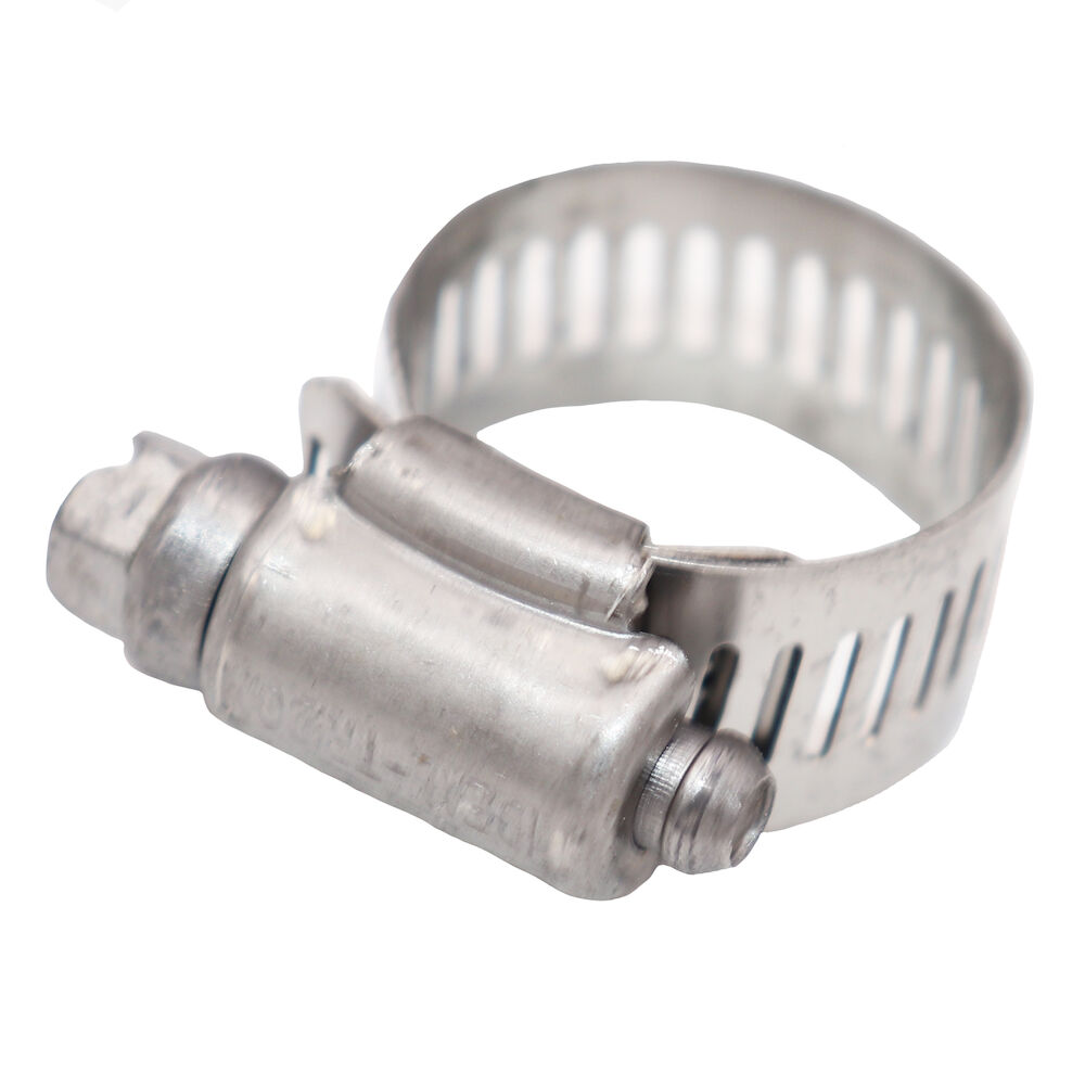 Full size Gear Clamp, 1/2 to 1-1/16" Clamp, #10 Trade, Stainless Steel Band, Stainless Steel Bolt