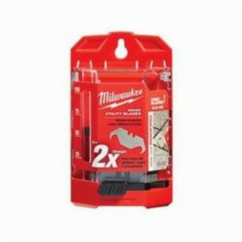 Milwaukee® Tool 48-22-1952 50-Piece Double End Utility Knife Blade With Dispenser, hook, Sharp Point, Micro Carbide Metal