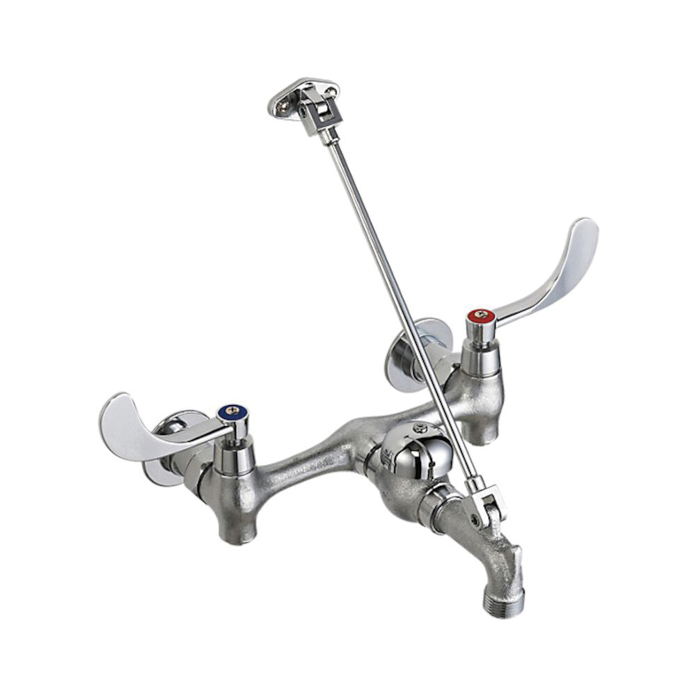 Commercial 28C / T9 Wall Mount Service Sink Faucet with Lever Handles, Rough Chrome