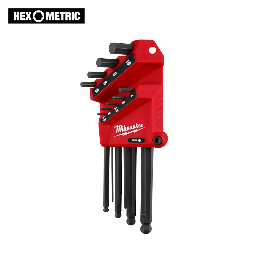 Milwaukee® Tool 48-22-2186 L-Key Set, 9 Pieces, Steel