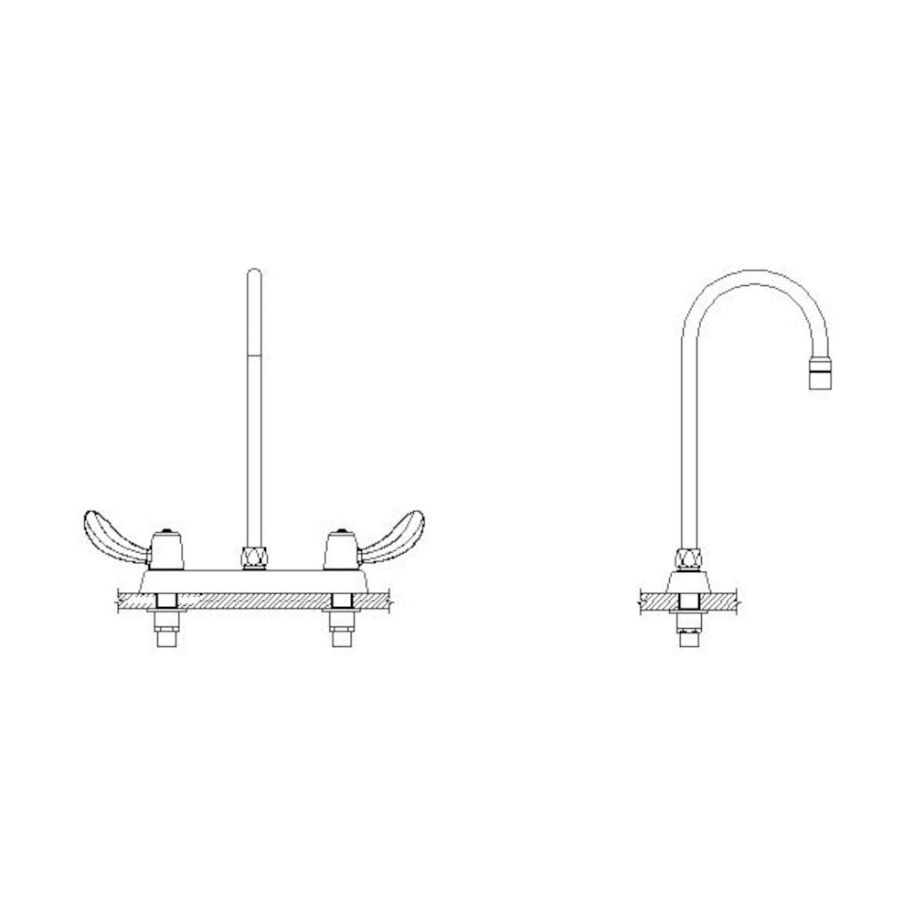 Commercial 26C3 8" Cast Deck Mount Faucet, Chrome