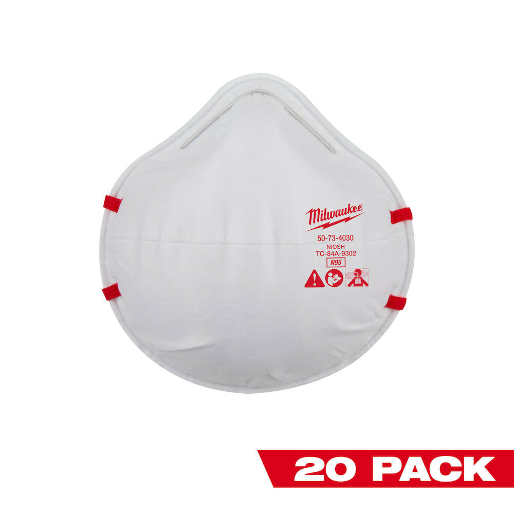 Milwaukee® Tool 48-73-4035 N95 Respirator, 20 Pack