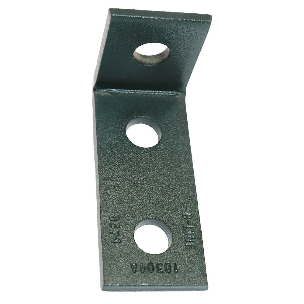 B-Line B374GRN 90 deg Corner Angle, 3 Holes, 3-3/4" L x 2-1/16" W x 7/32" THK, Steel