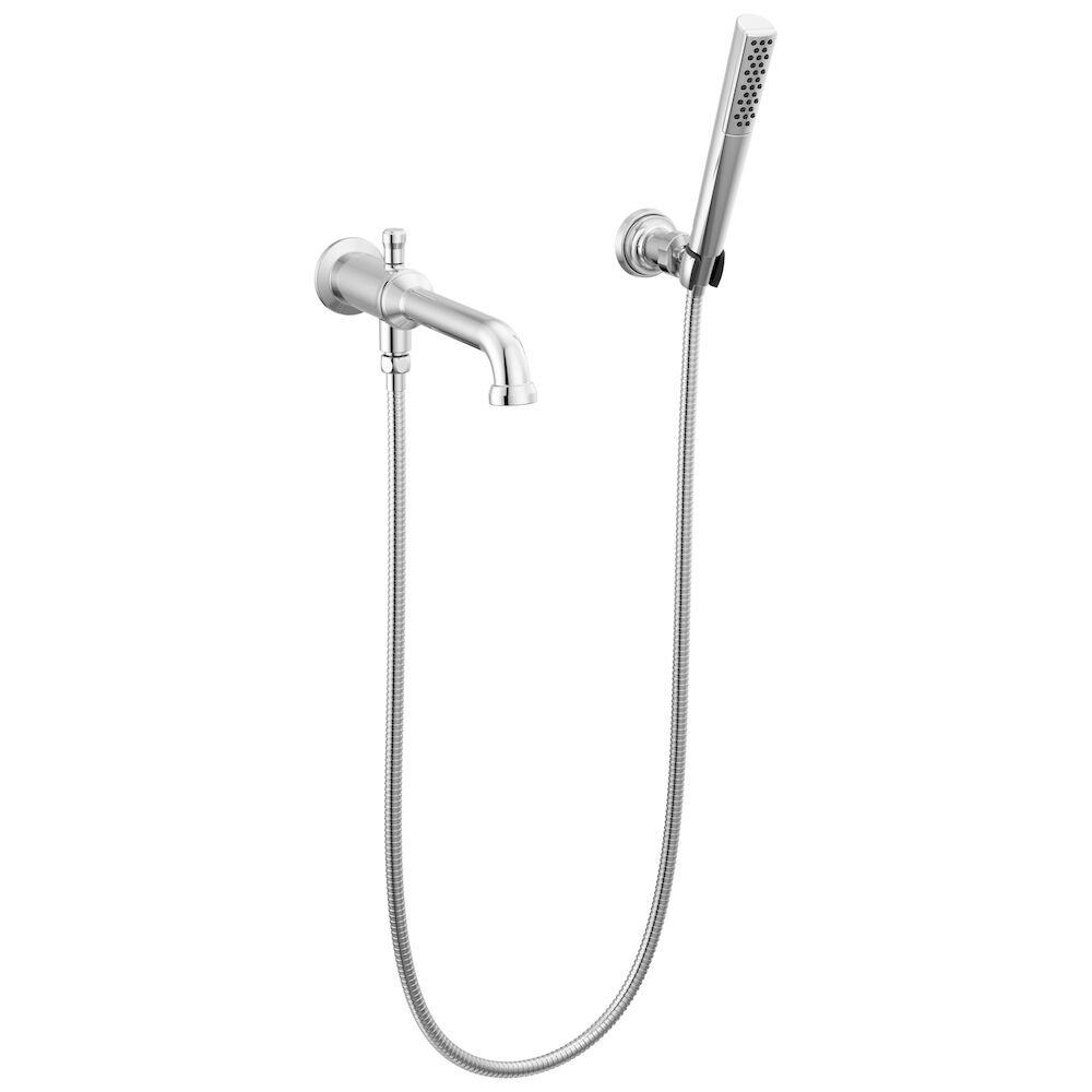 Delta Broderick™ Wall Mount Tub Filler Trim with Hand Shower - Less Handles, Lumicoat® Chrome