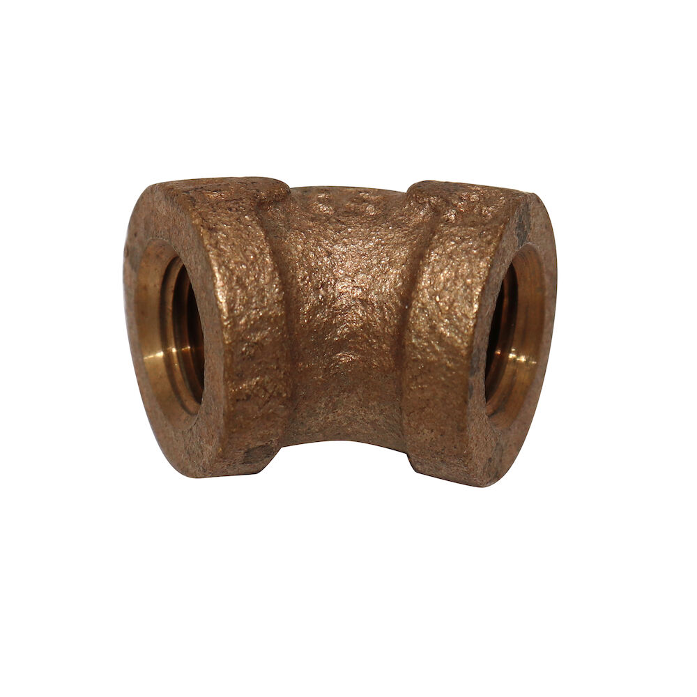 45 deg Pipe Elbow, 1/8 in, FNPT, 125 lb, Brass, Rough, Domestic