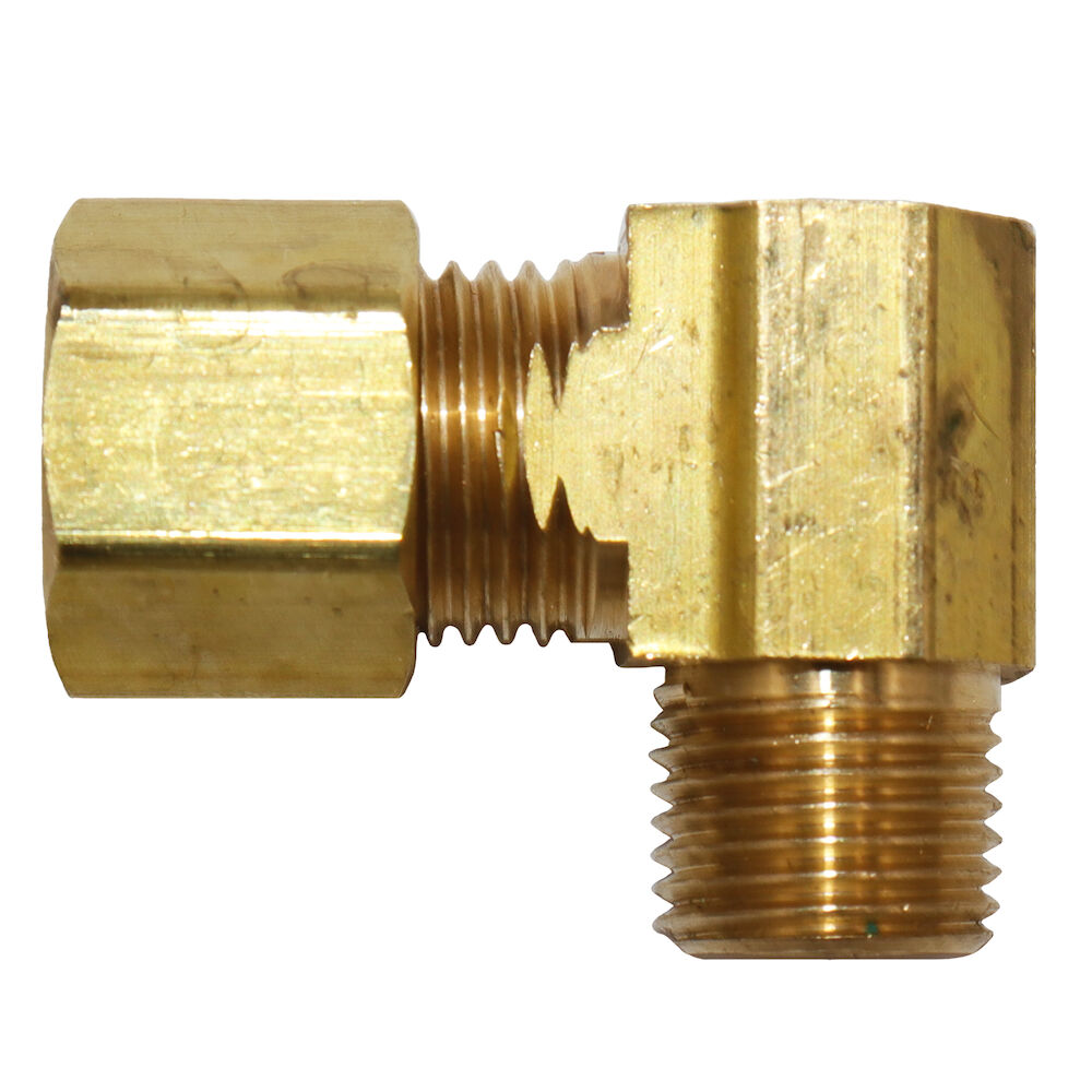 69-4-2X Tube Reducing Elbow, 1/4x1/8 in, CompressionxMNPT, Brass, Domestic