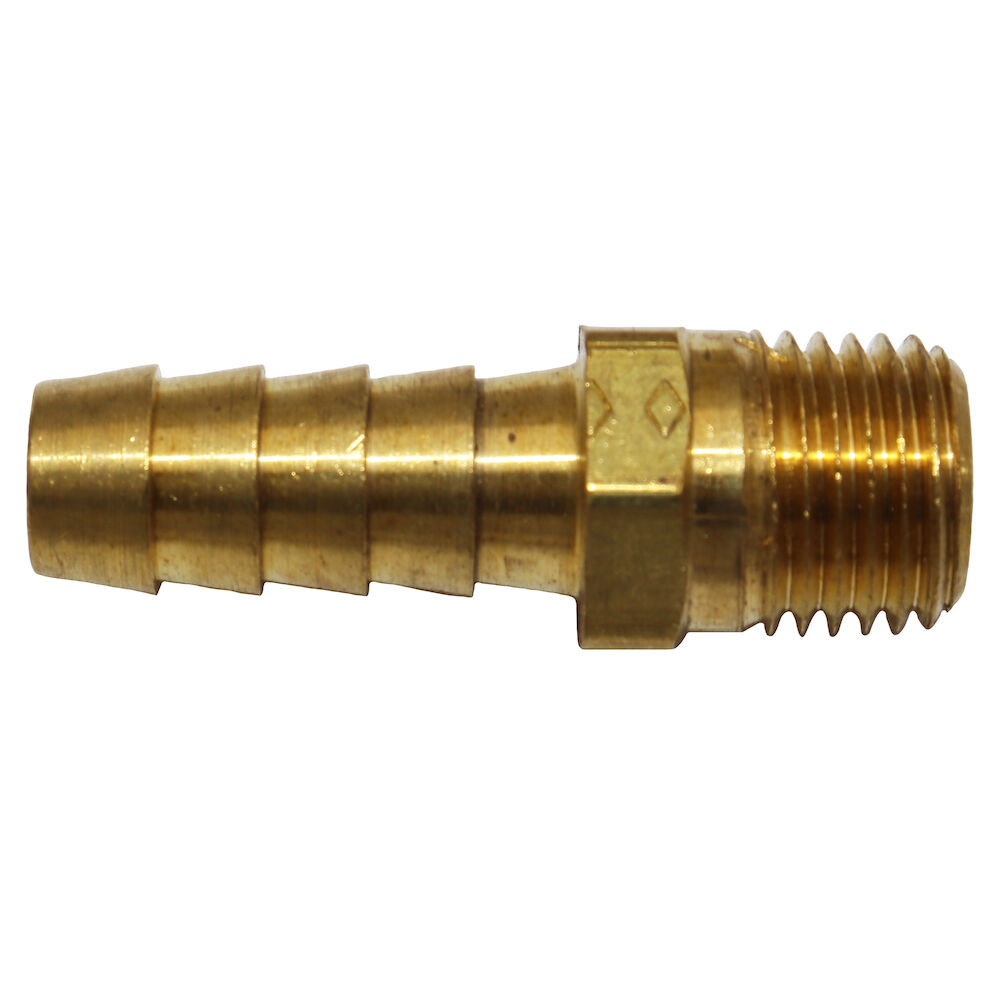 BrassCraft® 125-6-4 Male Hose Barb Adaptor, 3/8x1/4 in, Hose BarbxMNPT, Brass