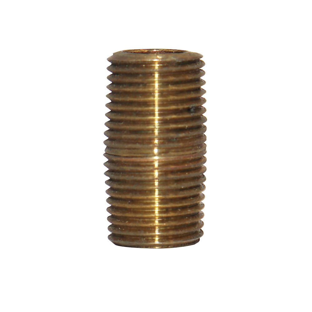 Merit Brass 2002-001 Pipe Nipple, 1/8 inxClose L, Brass, MNPT, SCH 40/STD, Domestic