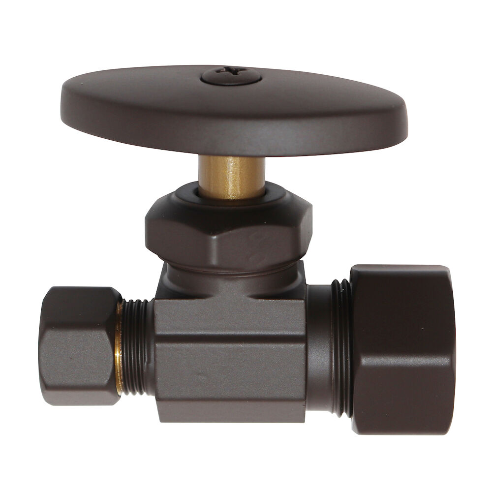Newport Brass® 412/10B Straight Valve, 1/2x3/8" Nominal, OD Compression, Solid Brass Body, Oil Rubbed Bronze