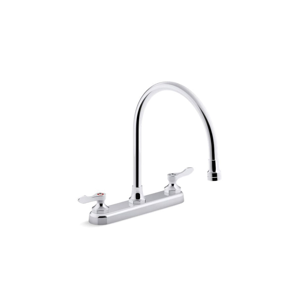 Kohler® 810T70-4AFA-CP Triton® Bowe® Kitchen Sink Faucet w/o Drain, 1.8 gpm, 8" Center, 2 Handle, Polished Chrome