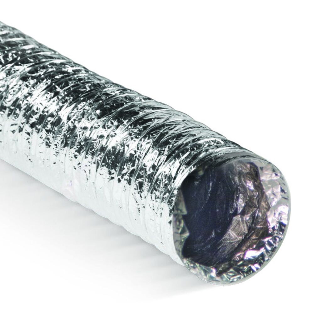 Quietflex® 1006 Series 6 Uninsulated Flex Connector, 10" Dia, Silver, Polyester Film Inner Layer/Aluminum Foil/Polyester Laminate Film Outer Layer