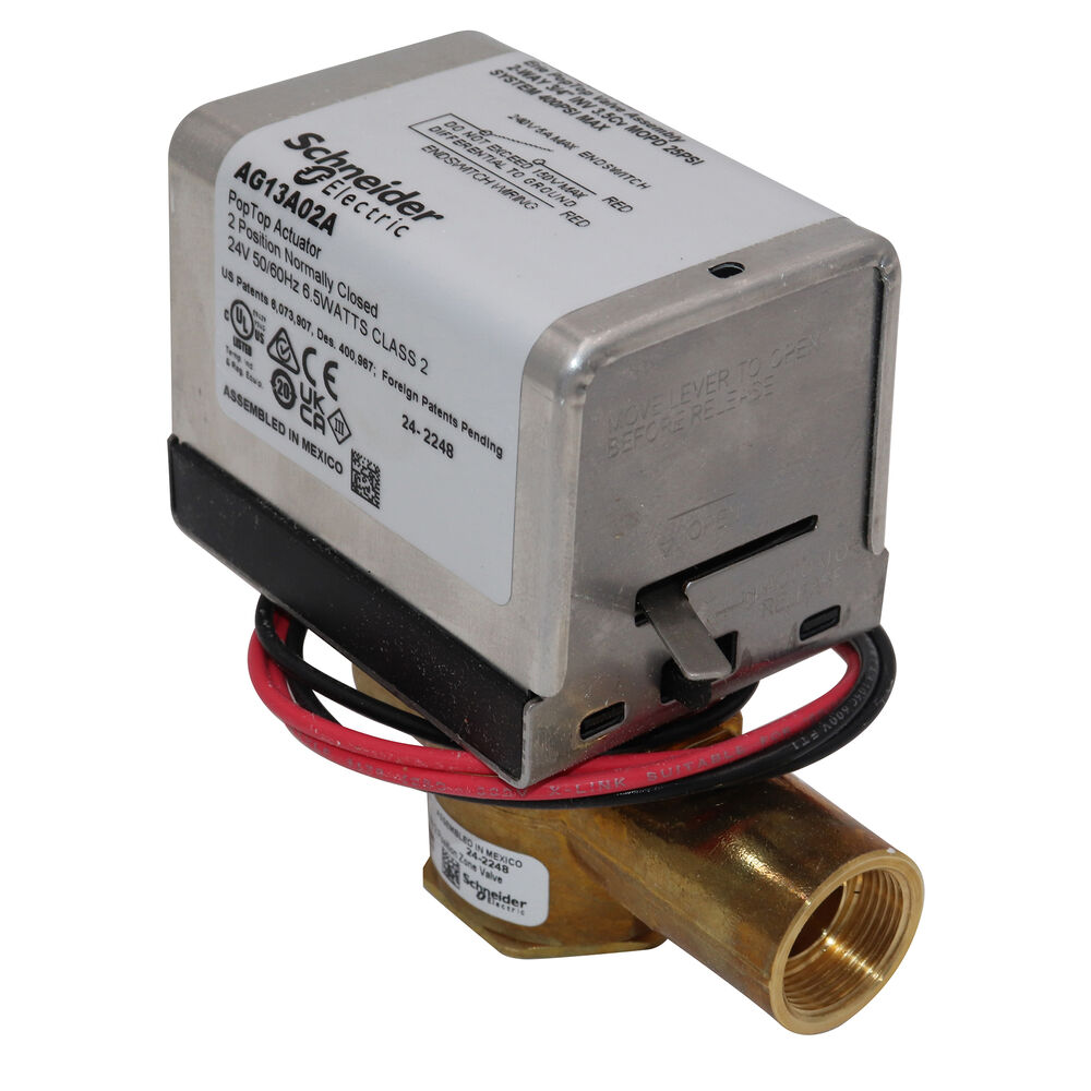 Erie VT2343G13A02A 3/4 Inverted Flare 2-Way PopTop Zone Valve w/ End Switch, 24V