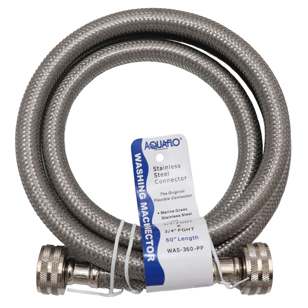 Aquaflo® MightyFlex™ WAS-360-PP Ultra Core Washing Machine Connector, 3/4", Female Garden Hose Thread, Stainless Steel