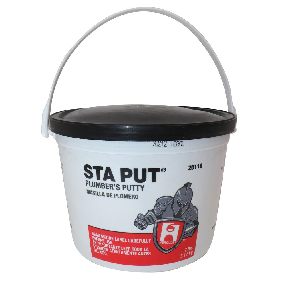 Hercules® Sta Put® 25110 Superior Plumber's Putty, 7 lb Pail, Solid, Off-White, 1.8