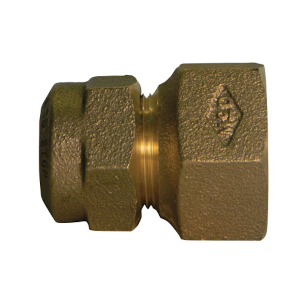 McDonald® 5182-117 74755Q Straight Adapter With 4755 Gasket Copper Gasket, 1-1/4x1 in, Q CTS CompressionxFemale C Flare, Brass, Domestic