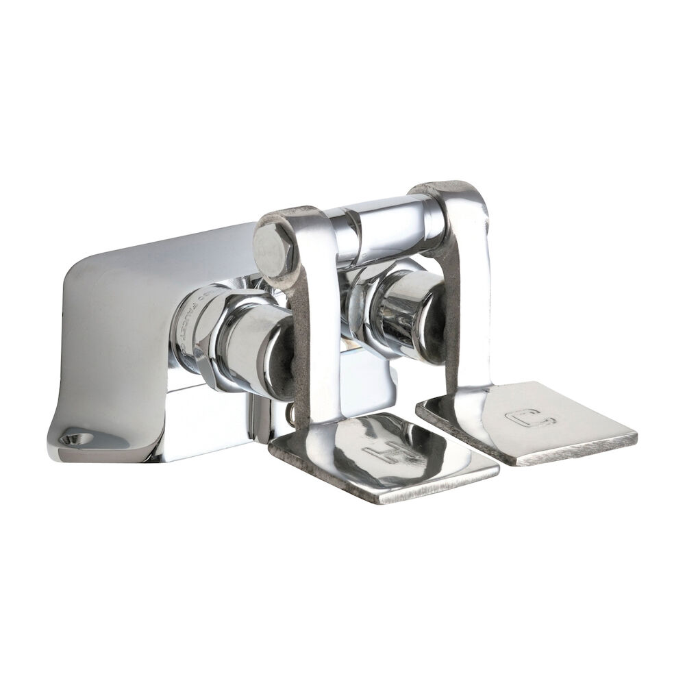 Chicago Faucet® 625-ABCP Hot and Cold Water Pedal Box With Short Pedals, 1/2x3/8 in, FNPT, 20 to 125 psi, Chrome Plated, Domestic