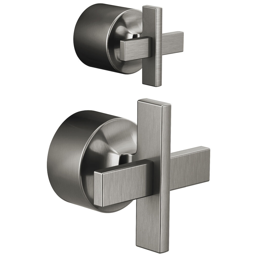 Brizo Levoir™ Pressure Balance Valve with Integrated Diverter Trim Cross Handle Kit, Luxe Steel
