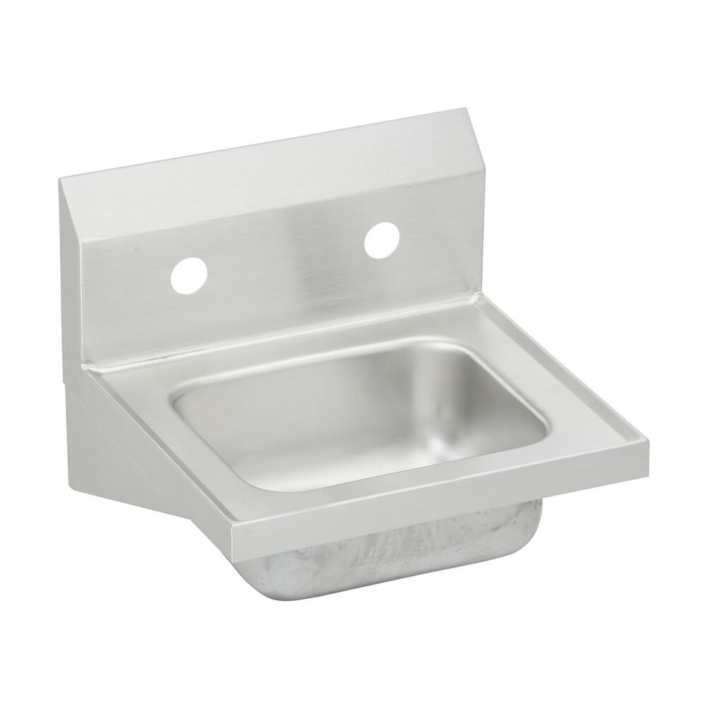 CHS17162 Elkay 16-3/4" Handwash Sink, 2 Faucet Holes, Single Bowl, Wall Mount, Stainless Steel, Buffed Satin